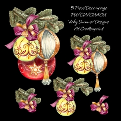 Vintage Hanging Bauble Decoupage 2