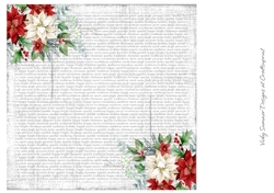 Christmas Script and Poinsettias