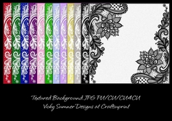 Lace and Textured Digital Paper in Christmas Colours 2
