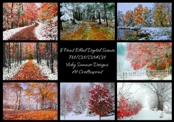 Autumn Fall Winter Paint Effect Digital Scenes