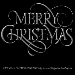 Merry Christmas Silver Word Art