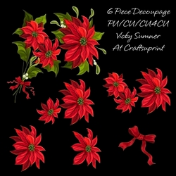 Poinsettia and Mistletoe Decoupage