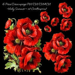 Poppy Cluster Decoupage