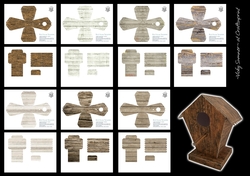 Bird Houses 3D set of 7 Wood Effect