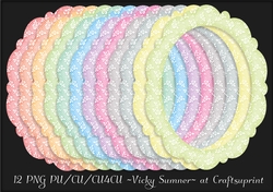 Spring Floral Scolloped Oval Frame PNG