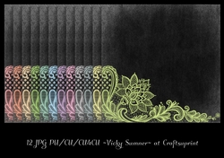 Spring Chalk Effect Black Background with Lace Corner