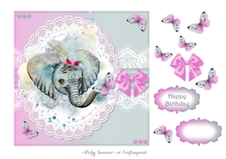 Elephant and Butterflies