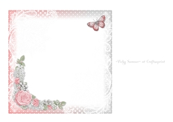 Pink and Grey Butterfly Floral Insert