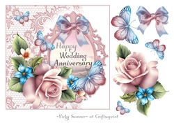 Butterflies and Roses Happy Wedding Anniversary