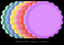 Sorbet Scolloped Circle with Pearl Inlay