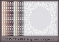 Dusky Baroque Frame Inlay Paper