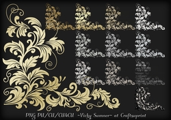 Metal Effect Leaf Flourish