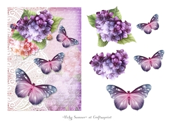 Hydrangeas and Butterflies 5x7