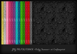 Damask Embossed Background with Bonus Gold and Silver