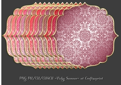 Pink Hues Gold Edged Damask Mat 2