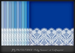 Blue Hues Large Lace Border Background