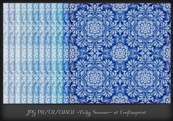 Blue Hues Damask Background 2