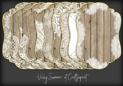 Wood and Lace Gold Edged Mat 1
