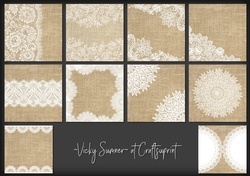 Burlap and Lace Background