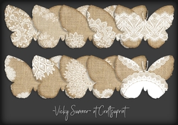 Burlap and Lace Butterfly