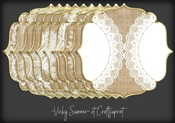 Burlap and Lace Gold Edged Mat 2