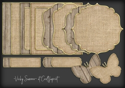 Wood and Burlap Gold Edged Mini Kit