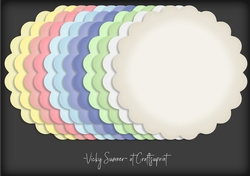 Macaroon Scolloped Faded Centre Mat