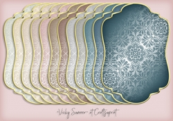 Life is a Beach Gold Edged Damask Shaped Mat 1