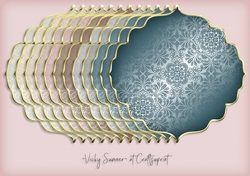 Life is a Beach Gold Edged Damask Shaped Mat 3