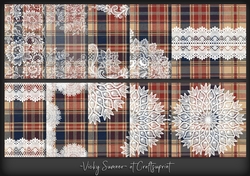 Tartan and Lace Background