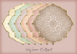 Desert Gold Edged Damask Shaped Mat 2