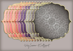 Sunset Gold Edged Damask Shaped Mat 3