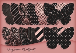 Rose Gold and Black Butterfly