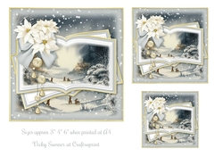 Winter Bunny Scene Toppers