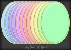 Pastel Gold Edged Oval Mat
