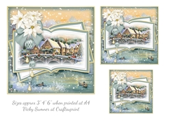 Winter Village Scene Toppers