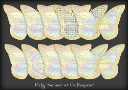 Abstract Pastel Gold Butterfly
