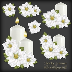 Christmas Floral White Decoupage 3