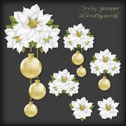 Christmas Floral White Decoupage 6