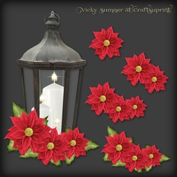 Poinsettia and Lantern Decoupage 1