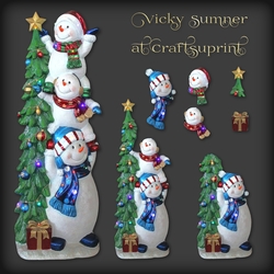 Snowman Pile Decoupage