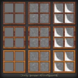 Wooden Frosted Winter Windows