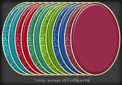 Christmas 2 Glitter Oval Mat