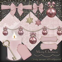 Pink Christmas Embelishments