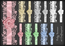 Satin Lace and Flower Border