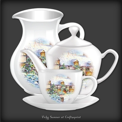 Winter Cottage Tea Set
