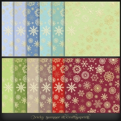 Christmas 4 Gold Snowflake Paper