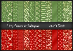  A4 Red Green and Gold Christmas Paper