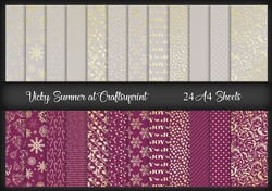 A4 Soft Taupe Plum and Gold Christmas Paper