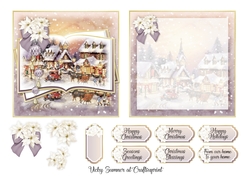 Vintage Village Life at Christmas 5x5 inch Quick Card